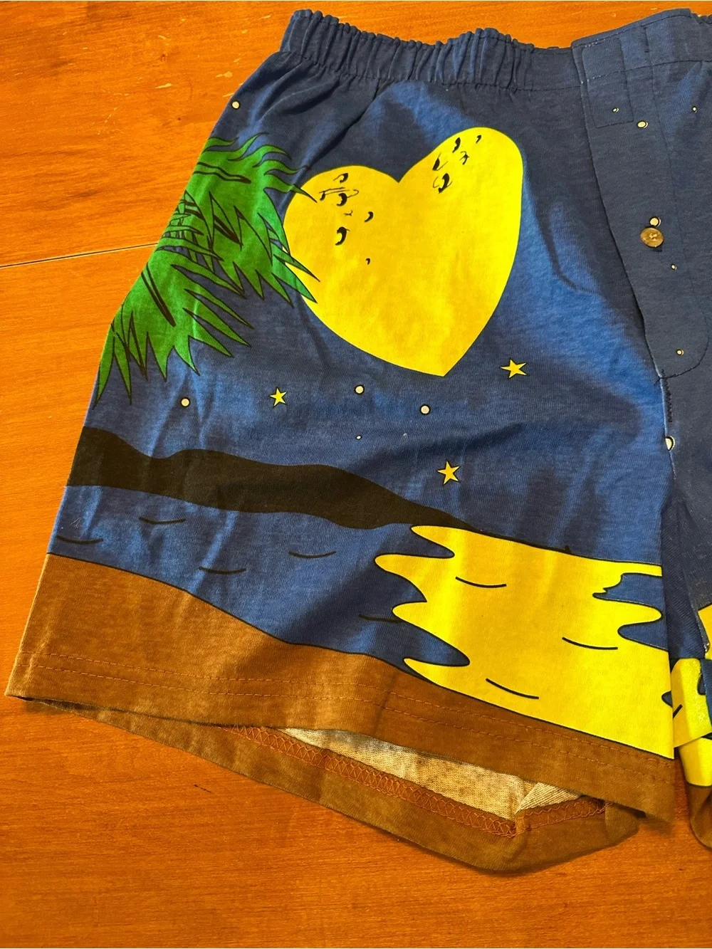 Vintage 1990s Luv Boat Pig Print Cotton Boxer Shorts Retro Novelty Loungewear. L